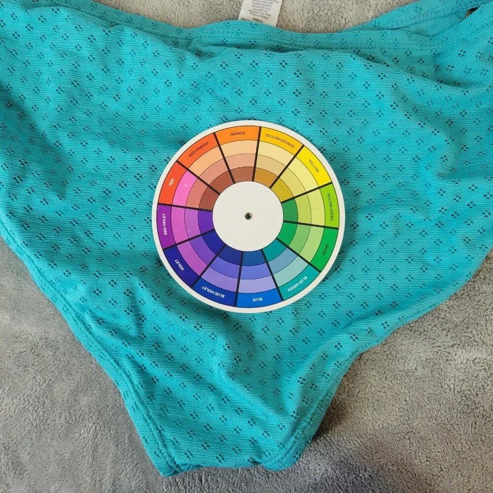 Time and Tru 2X Blue Eyelet Bikini Bottom Swimwear 20W 22W Lined Plus BLU103E